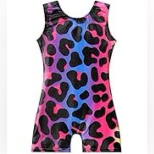 Colorful Gymnastics Leopard Pattern Leotard